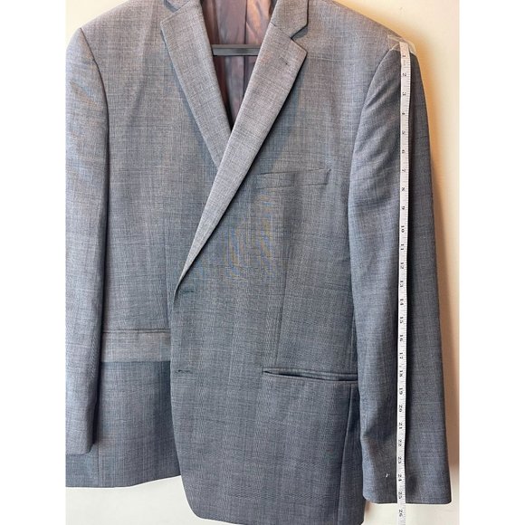 Joseph Abboud Mens Suit Blazer Coat 100% Wool Front Two Button Gray Size 46R - Picture 4 of 7